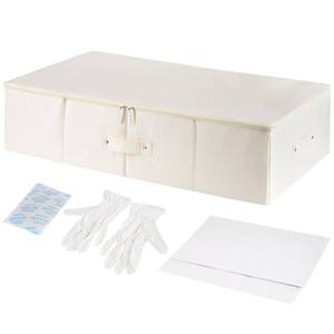 lot 14101 image: FACULX Wedding Dress Storage Box Preservation Box �� Keepsake Box with 1 Pair Microfiber Gloves and 20 Sheets of Acid Free Tissue Paper for Storage Wedding Dress Gown Bride