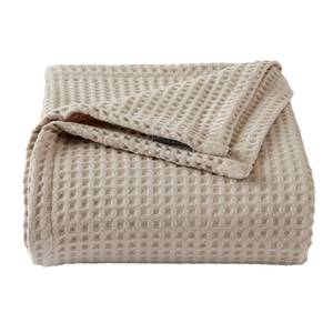 lot 19509 image: 100% Cotton Waffle Weave Bed Blanket  Soft, Breathable, and Lightweight Blanket for All-Season  Perfect for Layering  Brielle Collection (FullQueen, Taupe)