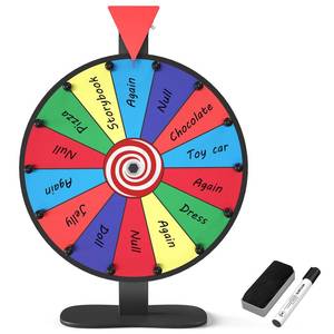 lot 19514 image: Retbtnm 12 Inch Prize Wheel, 14 Slots Spinning Wheel for Prizes, Heavy Duty Base Spinner for Explosive Classroom, Birthday Moments, Parties