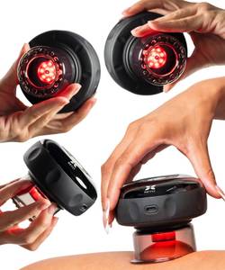 lot 19515 image: REVO The Original 4-in-1 Smart Cupping Therapy Massager, Red Light Therapy for Targeted Pain Relief, Knots, Aches, Muscle Soreness, Circulation & Tighter Skin, Portable Cupping Kit (Four Pack)