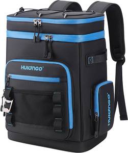 lot 19535 image: Hulongo 30l Large Waterproof Leakproof Cooler Backpack for Men & Women, Insulated Backpack Cooler for Camping, Beach, Fishing, Picnic��Outdoor, 30L, 48Cans, Black