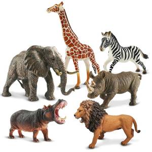 lot 19536 image: Zippytots 6PCS Safari Animal Figure Toys for Kids 3-5 Realistic Plastic Jungle Animal Figurines African Wildlife Learning Toys for Kids Boys Girls Toddlers