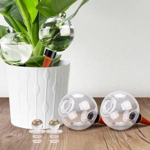 lot 19542 image: Soilagua 19 oz Extra Large Plant Self Watering Globes Top Fill, Plastic Water Bulbs, Slow Release Terracotta Self Watering Planter Insert, Plant Watering Devices System, Water Spikes Stakes, 4 Pack
