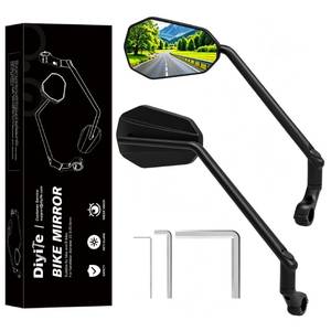 lot 19543 image: Long Bike Mirror, Diyife 2 Pcs HD Wide Angle Large Bicycle Mirrors for Handlebars, 360°Adjustable Anti-shake Bicycle Rear View Mirror, Bike Accessories for Ebike Scooter Mountain Road Bike