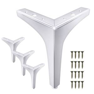lot 19558 image: GOSCHE Metal Furniture Legs 7 Inch, Chrome Polished Silver Sofa Legs Set of 4, Modern Style Replacement Triangle Legs for Dresser Chair Bed Cabinet Cupboard DIY Replacement Couch Feet