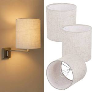 lot 19563 image: 3 PCS Chandelier Lamp Shades,Mini Lamp Shades Clip-on Bulbs Fabric Lampshade,Beige Chandelier Replacement Shades for Wall Light,Natural Linen Lamp Shade Set,5.1 X 5.1 X 5.3,Assembly Required