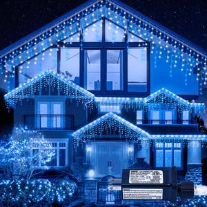 lot 19578 image: oopswow Blue White Christmas Icicle Lights, 300 LED 33FT Curtain Lights