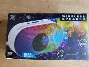 lot 20062 image: Wireless Speaker with LED Light, USB Rechargeable, Bass Boost