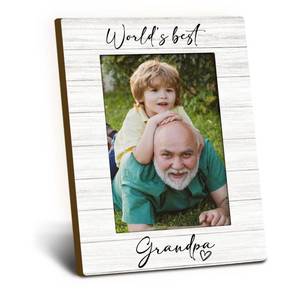 lot 20073 image: Foyoulame Worlds Best Grandpa Grandpa 4x6 Picture Frame, Grandpa Gifts for Fathers Day Birthday Wooden Picture Frame, Best Grandfather Gifts Decorative Photo Frames for Table Desk Decor