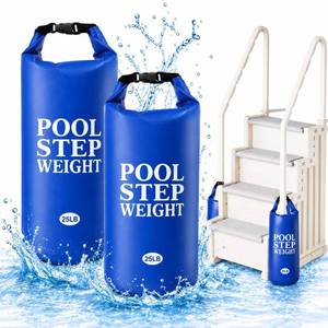 lot 20076 image: 2Pcs Blue Pool Step Weights, 25LB PVC Sand Bags for Swimming Pool Ladder, Waterproof Foldable Pool Stair Weights for In Ground & Above Ground Pools, Keep Pool Steps Secure from Floating