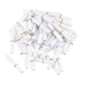 lot 20078 image: MECCANIXITY 5x5cm Mini Vintage Messages Papers Scrolls, 100Pcs Valentine Message Wish Paper Roll for Party Birthday, White
