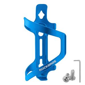 lot 20082 image: ROCKBROS Bike Water Bottle Holder Alloy Aluminum Bicycle Water Bottle Cage Brackets Bike Cup Holder for Road Mountain Bikes Blue