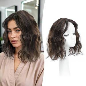 lot 20120 image: UDU Short Wavy Hair Topper 11 Inch for Women, Wavy Hair Piece with Side Bangs, Lightweight Breathable Hair Topper for Thinning Hair, Natural Looking Volumizing Top Piece