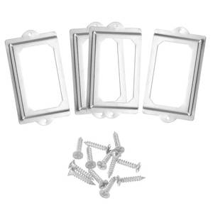 lot 20123 image: uxcell Metal Label Holders, 124x70mm 4pcs File Name Card Tag Label Holder Frame for Office Library Drawer Cabinet Shelves, Silver Tone