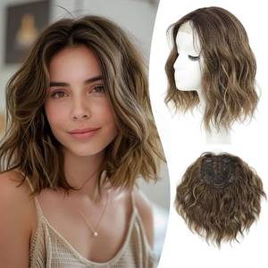 lot 20133 image: MORICHY 10 Inch Short Wavy Hair Topper for Women, Lightweight & Breathable Wiglet for Thinning Hair with 6.5x6.5 Base, Instantly Adds Volume and Coverage