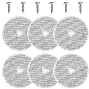 lot 20138 image: smseace 12pcs Safety Reflectors White Round Reflectors 3inch with Stainless Steel Screw Used for Mailboxes,Driveway,Tunnels,Post,Cars,Trailer Reflector