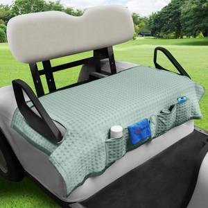 lot 20147 image: LEAPGOMAX Golf Cart Cooling Ice Silk Seat Cover Blanket for EZGO TXT RXVClub Car DS Precedent Front 2-Person Seats, 4 Pockets, Keeps Cool and Clean - Green