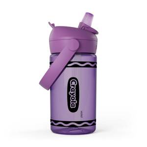 lot 20158 image: CamelBak Crayola Flip Straw Kids Water Bottle with Bite Valve, Tritan Renew Design for School and Everyday Use, 14oz, Violet (Used)