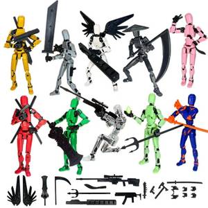lot 20159 image: Pthjswj T13 Action Figure Set - (Assembled) 3D Printed Action Figure, Titan 13 Action Figure, Multi-Jointed Movable Dummy 13, Robot Action Figure, Birthday Gifts for Boys, Girls Desktop Decorations