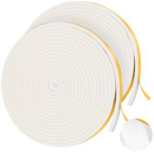 lot 20181 image: 33Ft Foam Tapes Self Adhesive Foam Seal Strips 12In x 18In x 33.1Ft Each Roll Weatherstrips High Resilience Weather Stripping Door Seals for Door Soundproofing, Window Insulation (2R, White) (1 ONLY)
