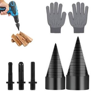 lot 20186 image: 42mm32mm Firewood Splitter Drill Bits��Cones Kindling Wood Splitting Logs Bits Tools, Firewood Log Splitter Drill Bits,Heavy Duty Electric Drills Screw Cone Driver with RoundHexSquareShank