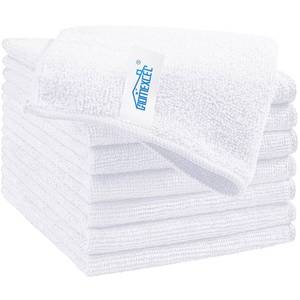 lot 20207 image: HOMEXCEL White Microfiber Cleaning Cloth, 8 Pack Cleaning Towels for Kitchen, Lint Free, Scratch-Free, Highly Absorbent, and Reusable Cleaning Rags for House, Window and Glass, Cars, 11.5 X11.5 inch