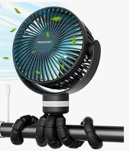 lot 2154 image: Black Stroller Fan with Clamp Mount USB Charging X004M3FHCX