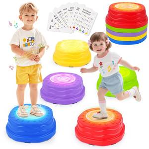 lot 1154 image: Stepping Stones for Kids,Toddler Stepping Stones Indoor & Outdoor, 5pcs Light up & Music Non-Slip Balance Sensory Toy,Obstacle Course, Promoting Sensory Coordination Skills, Gifts for Children Aged 3