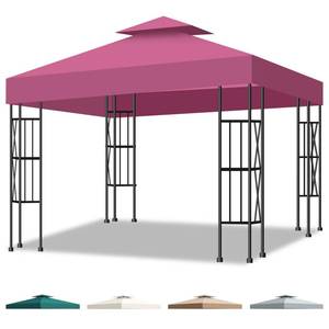 lot 1155 image: 10x10 Canopy Replacement Top Cover Canopy Top Replacement Double Layer Vented Sunshade Cover Fits Standard 10x10 Outdoor Gazebo Frame for BackyardPatioGarden Waterproof UV Resistant (Red)