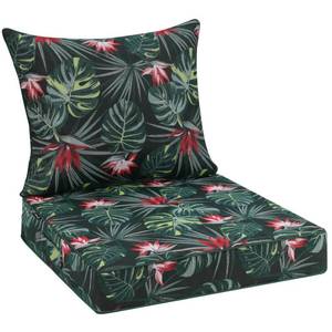 lot 1165 image: Favoyard Outdoor Seat Cushion 22 x 22 x 3 in Waterproof Pattern Fade Resistant Cover Removable Patio Furniture Cushions Deep Seat & Back Cushion Set with Adjustable Straps for Patio Chair Sofa Couch