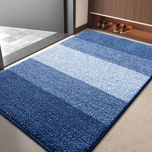 lot 1173 image: Kitinjoy Indoor Outdoor Door Mat, 40x32 Non-Slip Absorbent Dirt Trapper, Low-Profile Washable Inside Entrance Front Floor Mat, Sturdy Soft Entry Doormats for Entryway, Navy Blue