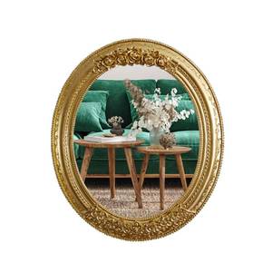 lot 1195 image: Hzxcuim Oval Resin Vintage Mirror, Wall Mounted Decorative Mirror for Entryway, Hallway, Bedroom Oval Mirror 11.8x10 inch (Gold)