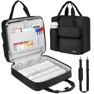 lot 1204 image: ZIOZERTT Zipper Binder 3 Ring, 700 Sheets Capacity, Binder 3 Inch with Shoulder Strap Fits 13 Inch Laptop for School and Office,Black