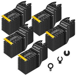 lot 2177 image: AIFICUT 55 PCS Oscillating Saw Blades Quick Release Universal oscillating Tool Blades Wood Plastics and Metal Multitool Blade Kits for Wood fit Dewalt Rockwell Milwaukee Makita Ryobi