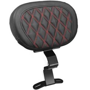 lot 2181 image: YHMOTO Motorcycle Driver Rider Backrest Pad For Harley Davidson Touring CVO Street Glide Road King Road Glide Electra Glide Ultra Limited models 2009-2023 (Black-Red Stitching)