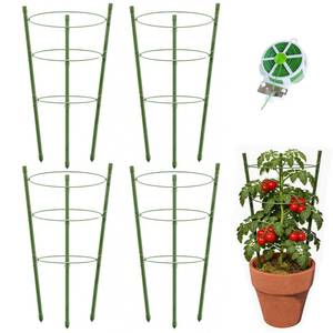 lot 2192 image: Hoyejyou 4 Pack Tomato Cage for Garden Plant Support, 18 inches Small Tomato Cages Tomato Trellis with Adjustable Rings, Plant Stakes for Peony Support, Tomato Stakes Rings for Climbing Plants