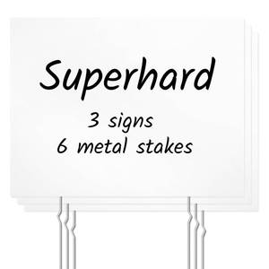 lot 2198 image: 3 Pack Blank Yard Signs, Blank Unprinted Board Signs with 6 Metal Stakes, All-Weather Outdoor Plastic Sign DIY Board for Birthday Decoration, Garage Sale, Guidepost, Open House, Rent, Lawn