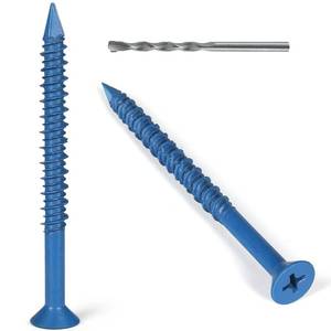 lot 2200 image: VGBUY 14 x 3-14 Inch 31Pcs Concrete Screws, Flat Head Screw Anchor with Drill Bit, for Masonry, Block, Brick, Cement, Stucco, Diamond Point