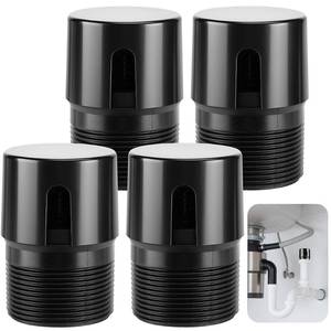 lot 2220 image: Nkiy Quen 4 Pcs 1-12 Inch NPT ABS in Line Vent,Black Air Admittance Valve to Prevent Sewer Gas,RV Plumbing Valve Vent for Tubes Showers Sink Drainage System