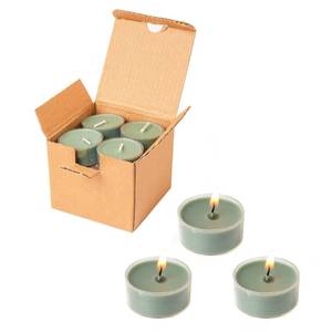 lot 2229 image: MUUFAZA 12 Unscented Natural Soy Tealight Candles in Clear Cups, 5H Long Clean Burning, Hand-Poured Green Mini Tea Candle Set for Parties, Spa, Meditation, Gift, Holiday, Emergency, Home Decor