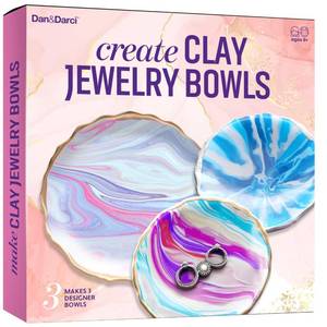 lot 2236 image: Dan&Darci Craft n Clay - Jewelry Dish Making Kit for Kids Ages 8-14 Year Old - Best DIY Arts & Crafts Kits - Birthday Gifts - Creative Toys for Preteen & Teenagers - Girl Birthday Gift Ideas