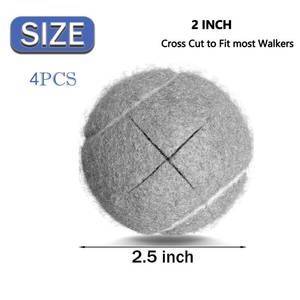 lot 2253 image: ZUJEAM Tennis Balls for Walkers, Pre Cut Walker Glide Balls for Chairs, Desks, Furniture Legs and Floor Protection, Heavy Duty Long Lasting Felt Pad Glide Coverings - 3PCS Gray