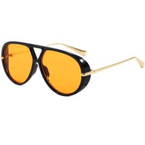 lot 2259 image: AIEYEZO Oversized Aviator Sunglasses Women Men Fashion Retro Big Frame Sun Glasses Designer Ladies Shades (BlackOrange)