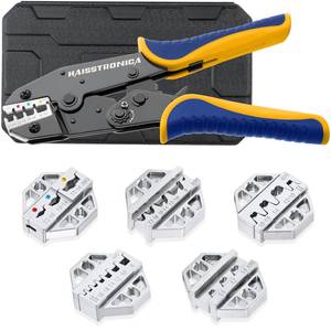 lot 2269 image: haisstronica 6PCS Crimping Tool Set - Ratchet Wire Crimping Tool for Heat Shrink,Insulated Nylon,Non-Insulated,Ferrule Wire End,Open Barrel Terminals,Solar Connectors