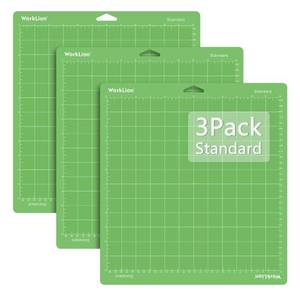 lot 2277 image: WORKLION 12x12 Standard Cutting Mat��3Pack) Compatible With Explore OneAirAir 2Maker Standard Adhesive Sticky Green Quilting Cricket Replacement Vinyl Cutting Mat