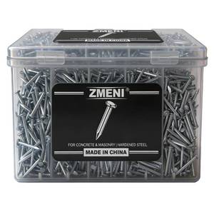 lot 2293 image: Zmeni � Concrete Nails �� High Strength Masonry Nails (780 PCS) �� Galvanized for Hanging Pictures, Frames, Shelves on Brick, Cement, Wood �� Heavy Duty & Bend Resistant