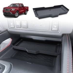 lot 2302 image: EDBETOS Center Console Organizer Tray for 2022-2025 2026 Nissan Frontier Under Climate Controls Interior Storage Divider Hidden Organizer Insert Tray wNon-Slip Mats Shelf Accessories