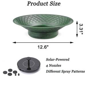 lot 3618 image: 12.6 Bird Bath for Outside, Solar Bird Bath Fountains, Bird Bath Bowl Outdoor, Solar Powered Bird Baths for Garden Patio Decor (Green)