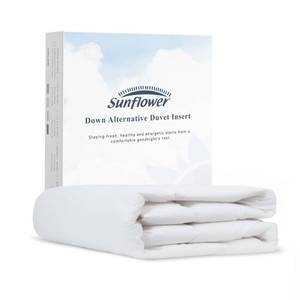 lot 3625 image: sunflower Down Alternative King Size Lightweight 100% Cotton Shell Bedding King Comforter Blanket for Hot Sleepers 88x104 with Corner Tabs Soft Breathable Machine Washable