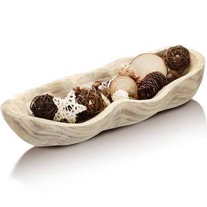 lot 3640 image: Nuogo 1 Pack 16 Inch Wavy Live Edge Dough Bowl Large Size Wood Rustic Dough Bowl Decorative for DIY Farmhouse Home Supplies Kitchen Decoration(Light Color)
